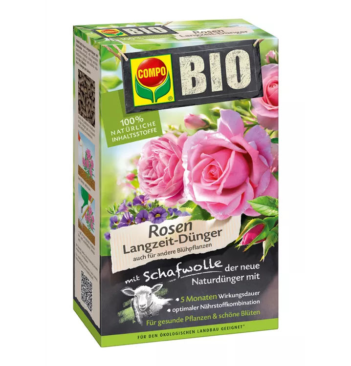 Compo BIO Rosen Langzeit-Dünger mit Schafwolle 