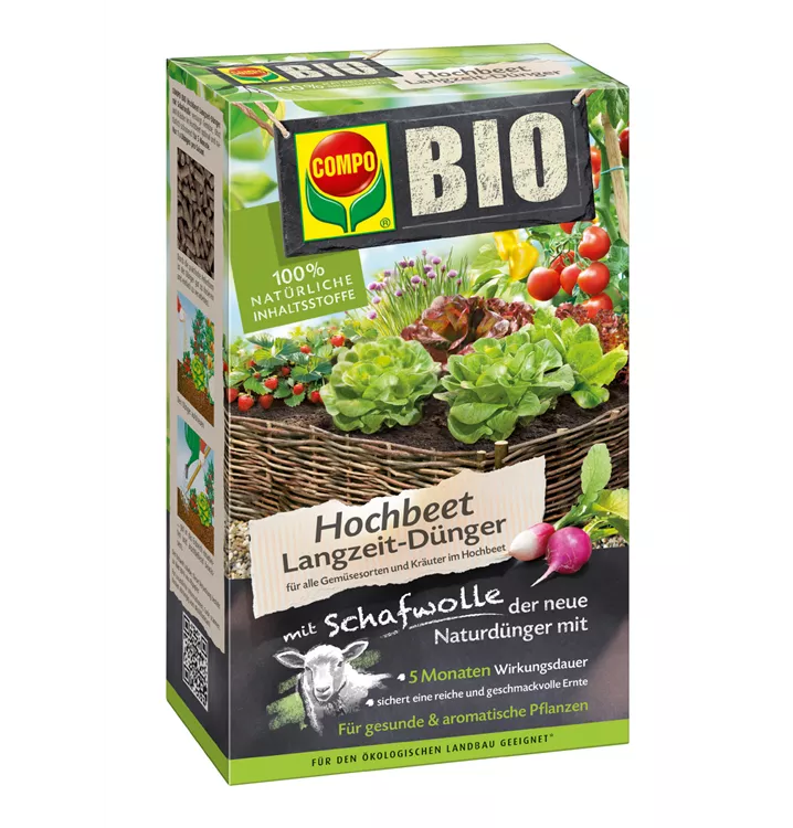 Compo BIO Hochbeet Langzeit-Dünger mit Schafwolle 