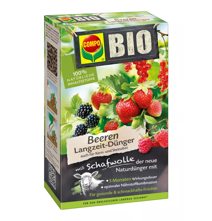 Compo BIO Beeren Langzeit-Dünger mit Schafwolle 