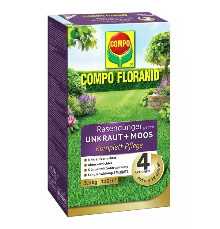 Compo FLORANID Rasendünger gegen Unkraut+Moos Komplettpflege 